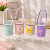 Cute Bow Portable Water Bottle with Strap