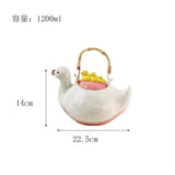 Cute Duck Ceramic Tea Set Duck Teapot with 2 Cups