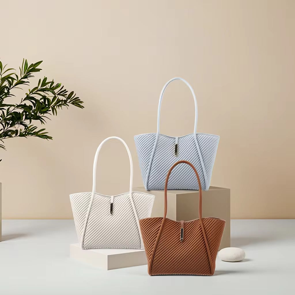 Women’s Pleated Shoulder Tote Bag Lightweight Large Capacity Fashion Handbag for Everyday Work & Travel SparkelsSparkels