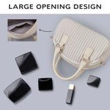 Women’s Pleated Mini Bowling Bag Lightweight Crossbody & Handbag Elegant Small Shoulder Purse SparkelsSparkels