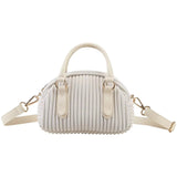 Women’s Pleated Mini Bowling Bag Lightweight Crossbody & Handbag Elegant Small Shoulder Purse SparkelsSparkels