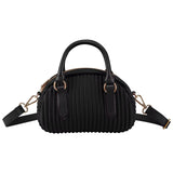 Women’s Pleated Mini Bowling Bag Lightweight Crossbody & Handbag Elegant Small Shoulder Purse SparkelsSparkels