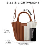 Two-Tone Pleated Tote Shoulder Bag Lightweight Stylish Handbag for Women Casual & Chic Everyday Purse SparkelsSparkels