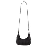 Minimalist Pleated Mini Shoulder Bag Lightweight Crossbody Purse for Women Stylish Small Handbag SparkelsSparkels