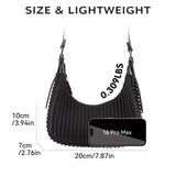 Minimalist Pleated Mini Shoulder Bag Lightweight Crossbody Purse for Women Stylish Small Handbag SparkelsSparkels