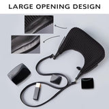 Minimalist Pleated Mini Shoulder Bag Lightweight Crossbody Purse for Women Stylish Small Handbag SparkelsSparkels