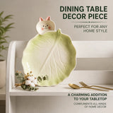 Cabbage Rabbit Ceramic Serving Plate with Sauce Bowl