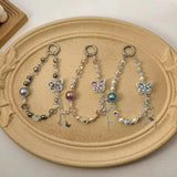 Butterfly Crystal Beaded Keychain