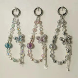 Butterfly Crystal Beaded Keychain