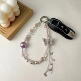 Butterfly Crystal Beaded Keychain
