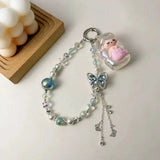 Butterfly Crystal Beaded Keychain