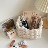 Handmade Cotton Rope Basket Desktop Cosmetic Organizer