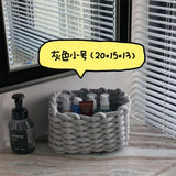 Handmade Cotton Rope Basket Desktop Cosmetic Organizer