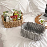 Handmade Cotton Rope Basket Desktop Cosmetic Organizer