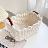 Handmade Cotton Rope Basket Desktop Cosmetic Organizer