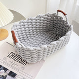 Handmade Cotton Rope Basket Desktop Cosmetic Organizer