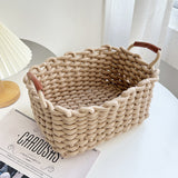 Handmade Cotton Rope Basket Desktop Cosmetic Organizer
