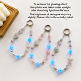 Glow in the Dark Floral Crystal Beaded Keychain
