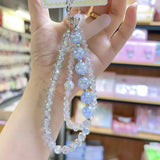 Iridescent Crystal Beaded Phone Charm