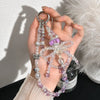 Purple Crystal Butterfly Beaded Keychain