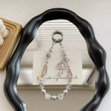 Rose Butterfly Crystal Beaded Keychain