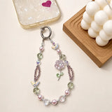 Rose Butterfly Crystal Beaded Keychain