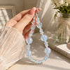 Iridescent Heart Crystal Beaded Keychain