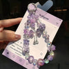 Purple Crystal Floral Beaded Keychain