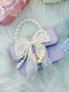 Pearl Bow Lace Mini Handbag for GirlsCute Princess Crossbody Purse