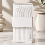 6 Piece Reusable Clear Glass Straw Set with Cleaning Brushes