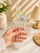 4 Piece Reusable Glass Straw Set with Bow Charms & Cleaning Brush
