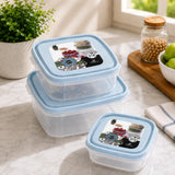 3-Piece Square Food Storage Container Set