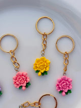 Rose Bloom Keychain Collection Elegant Floral Charms