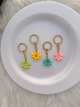 Pastel Daisy Keychain Collection Cute and Colorful Floral Charms