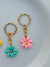 Pastel Daisy Keychain Collection Cute and Colorful Floral Charms