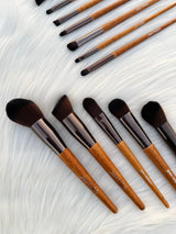 Natural Deluxe Wooden Makeup Brush Set 15 Piece Eco Beauty