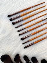 Natural Deluxe Wooden Makeup Brush Set 15 Piece Eco Beauty
