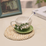 Lily of the Valley Ceramic Tea Cup & Saucer Set SparkelsSparkels
