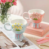Pastel Rose Bouquet Ceramic Mug SparkelsSparkels