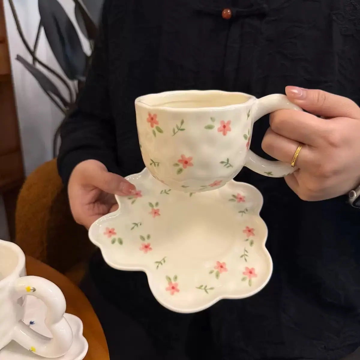 Blossom Petal Ceramic Cup & Saucer SparkelsSparkels