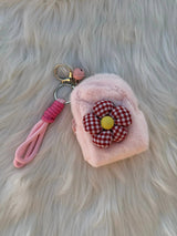 Cute Fluffy Flower Coin Pouch Keychain SparkelsSparkels