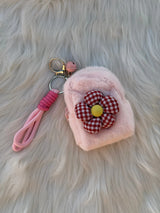 Cute Fluffy Flower Coin Pouch Keychain