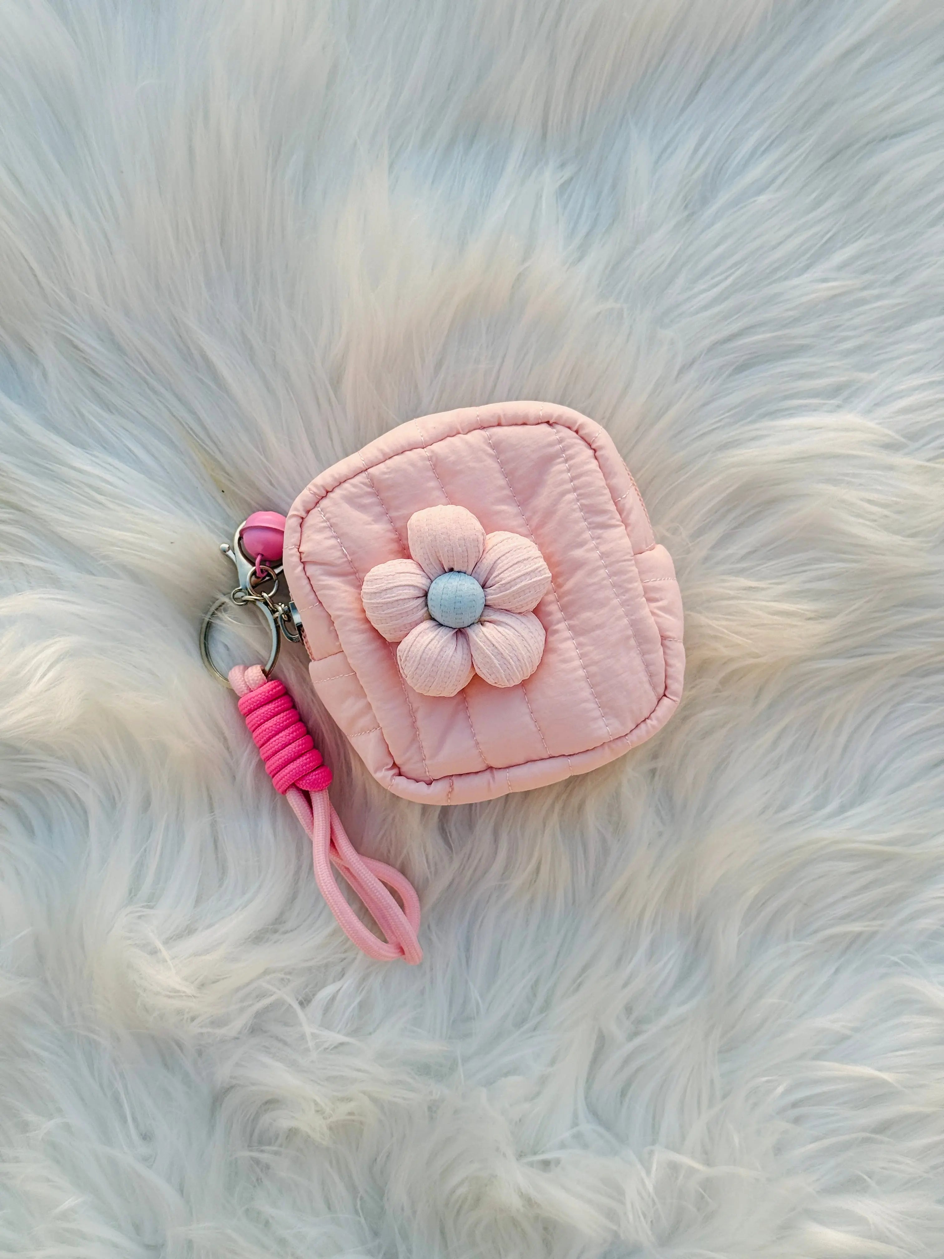 Cute Pastel Flower Coin Pouch Keychain SparkelsSparkels