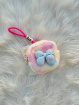 Pastel Rainbow Fluffy Coin Pouch Keychain SparkelsSparkels