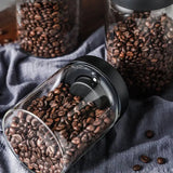 Vacuum Coffee Bean Storage Jar with Airtight Lid Glass Coffee Container for Fresh Beans