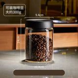 Vacuum Coffee Bean Storage Jar with Airtight Lid Glass Coffee Container for Fresh Beans