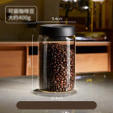 Vacuum Coffee Bean Storage Jar with Airtight Lid Glass Coffee Container for Fresh Beans