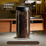 Vacuum Coffee Bean Storage Jar with Airtight Lid Glass Coffee Container for Fresh Beans