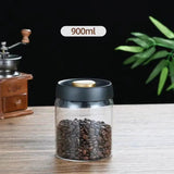 Vacuum Coffee Bean Storage Jar with Airtight Lid Glass Coffee Container for Fresh Beans