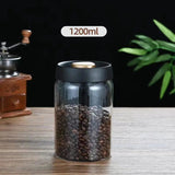 Vacuum Coffee Bean Storage Jar with Airtight Lid Glass Coffee Container for Fresh Beans